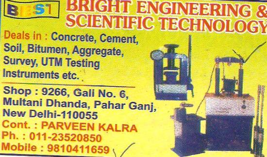 BRIGHT ENGINEERING & SCIENTIFIC TECHNOLOGY NEW DELHI