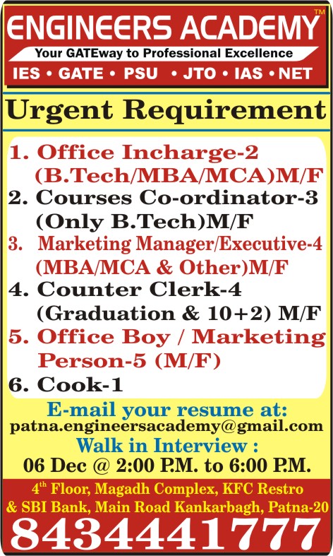 STAFF REQUIREMENT 