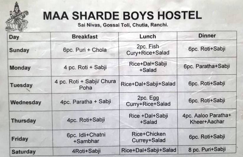 boys hostel nearest grosner College Ranchi